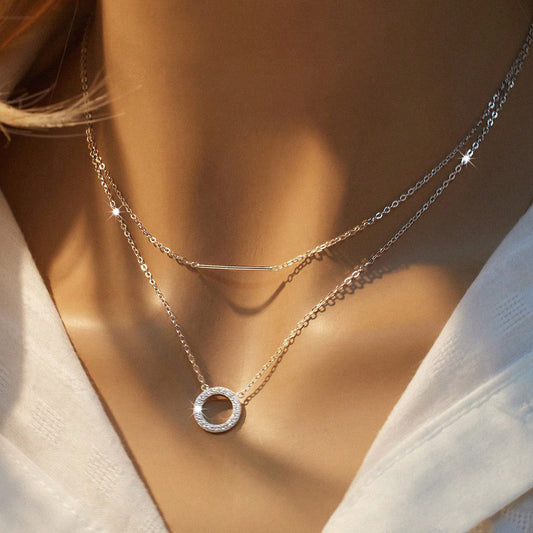 Collier Argent Double-Couche