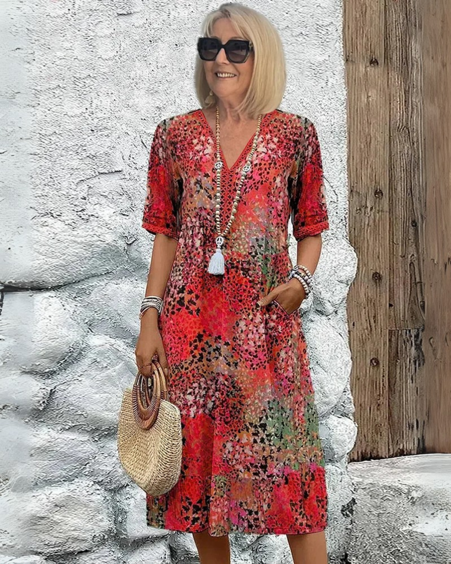 Robe Mi-Longue Colorée
