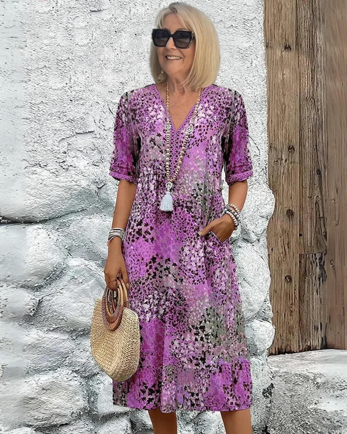 Robe Mi-Longue Colorée