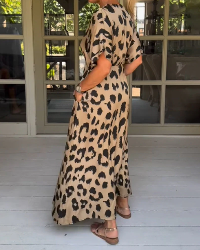 Robe Longue Léopard Élégante