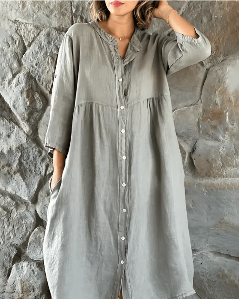 Robe Décontractée Coton Lin
