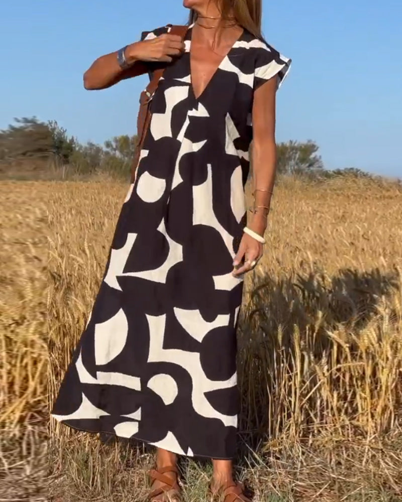 Robe Imprimée Col V