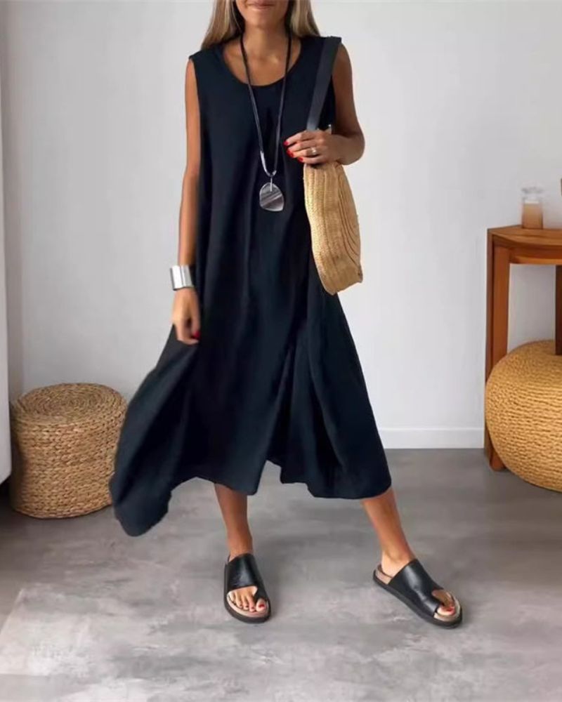 Robe Midi Boho Sans Manches
