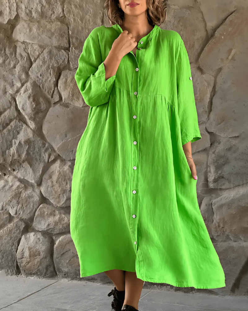 Robe Décontractée Coton Lin