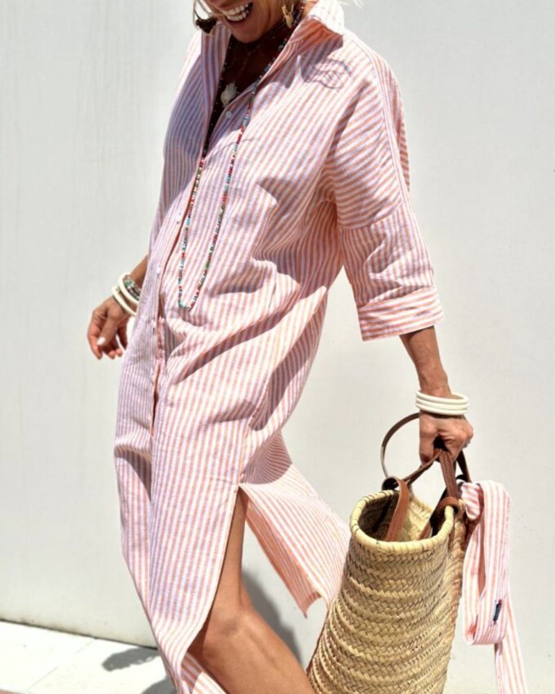 Robe Chemise Rayée Chic