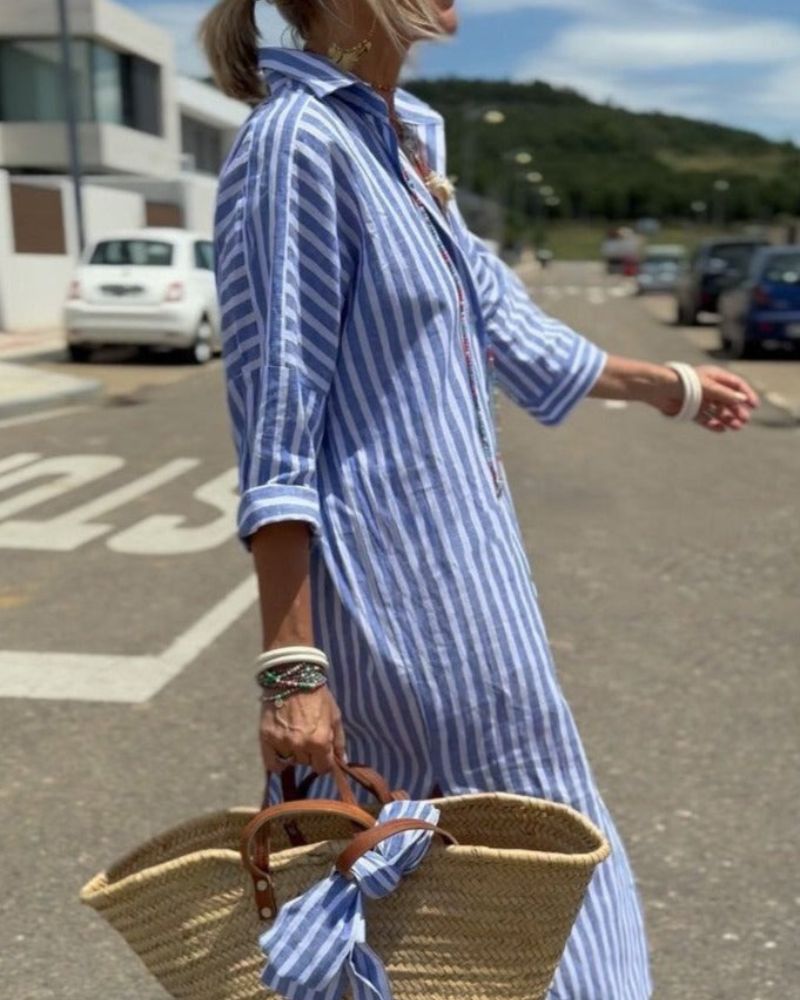 Robe Chemise Rayée Chic