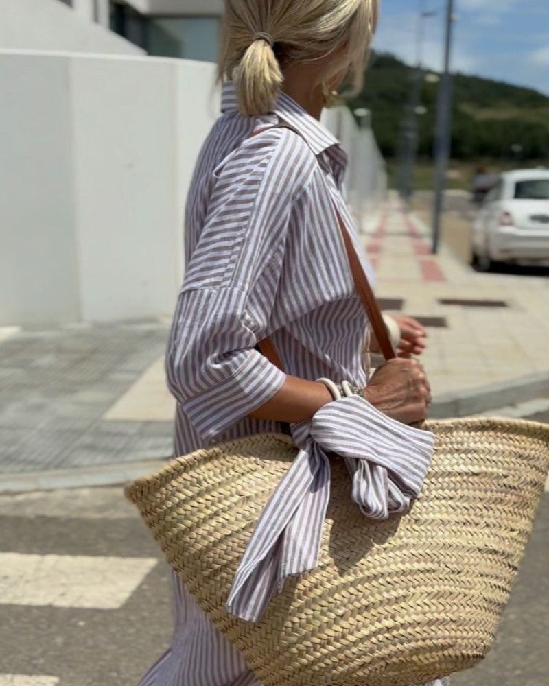 Robe Chemise Rayée Chic