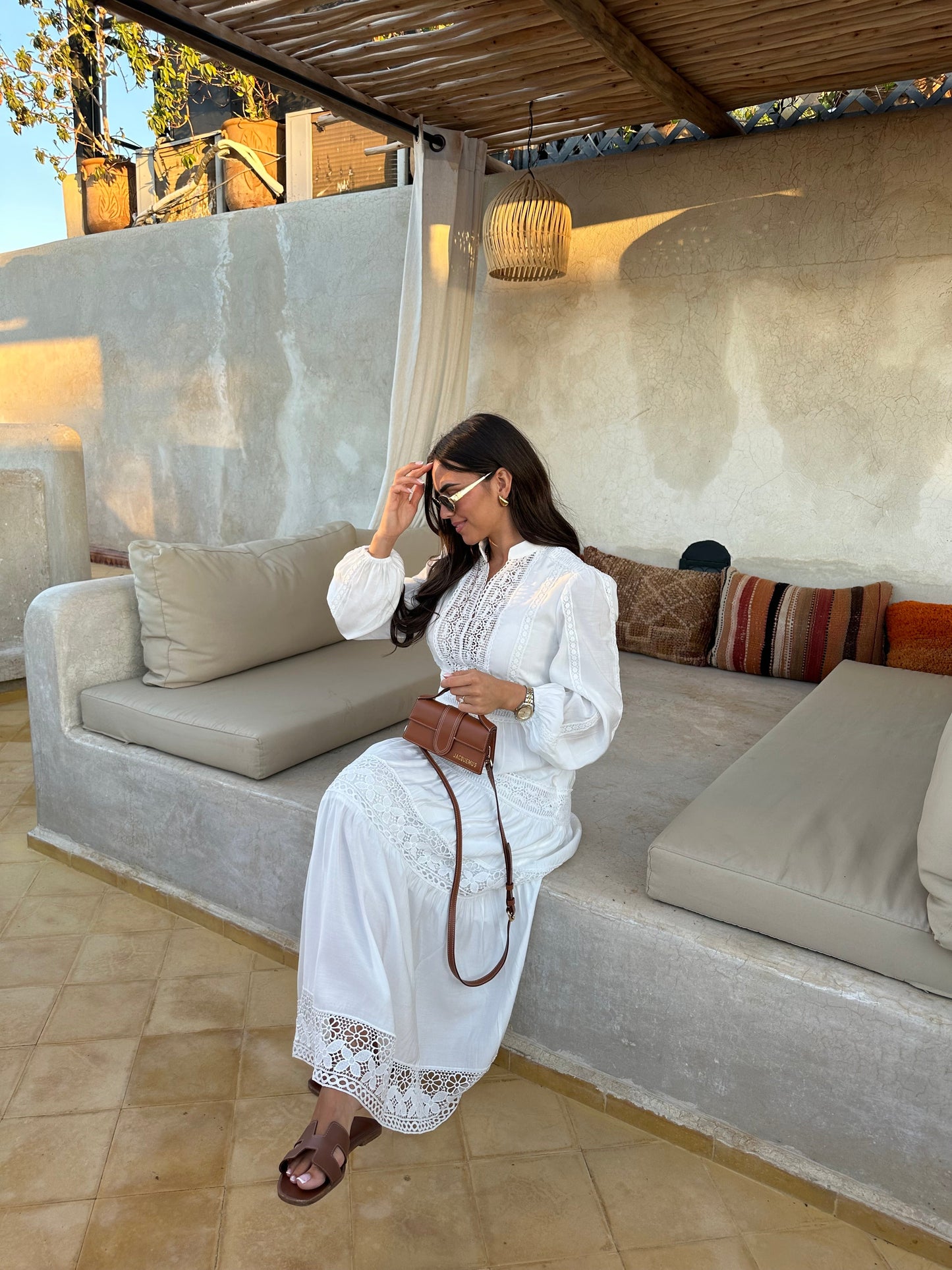 Robe longue blanche élégante