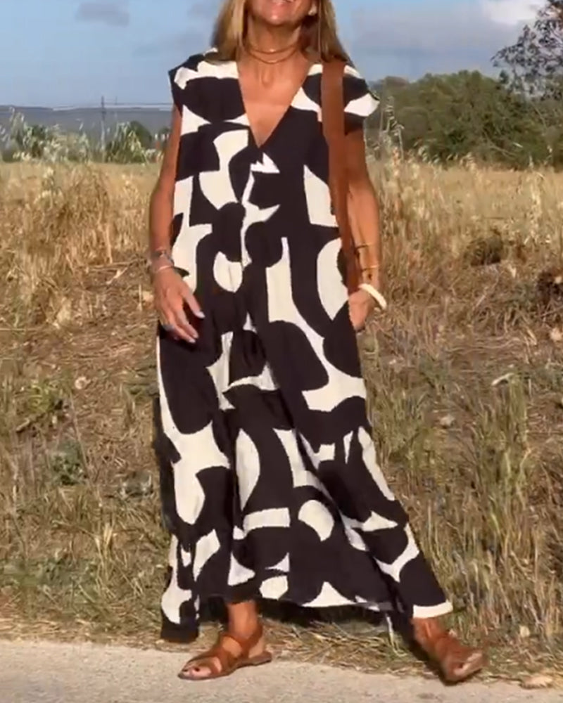 Robe Imprimée Col V