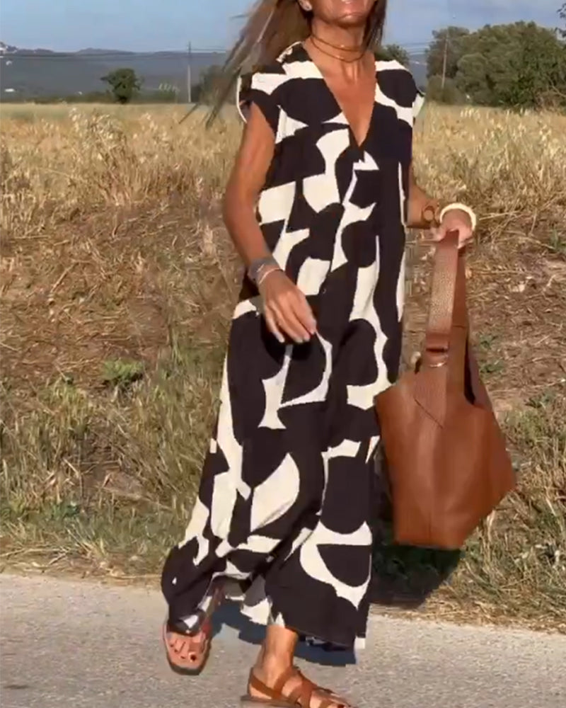 Robe Imprimée Col V
