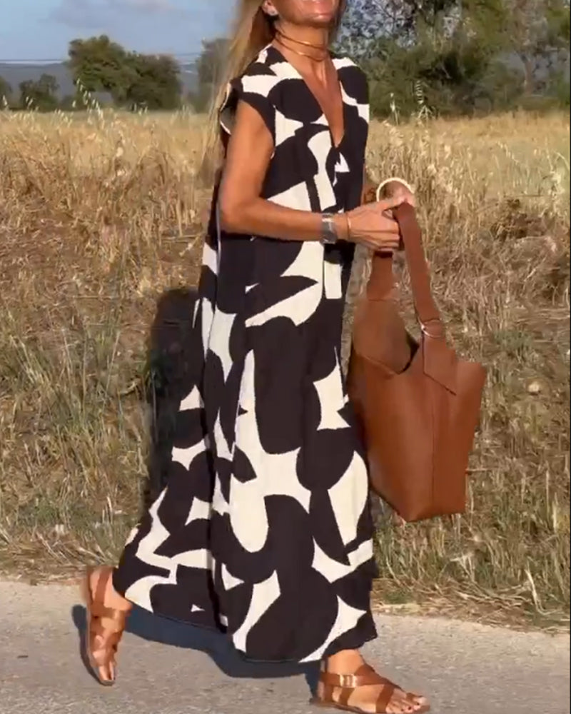 Robe Imprimée Col V