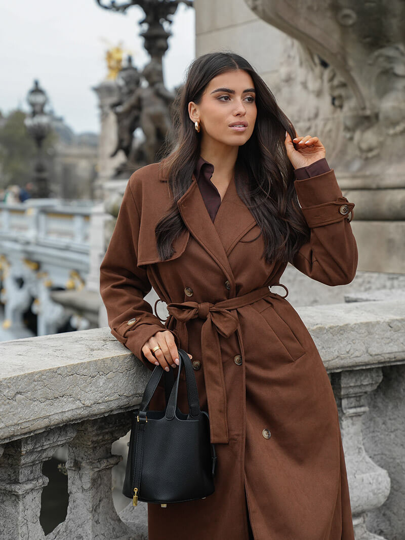 Trench en Daim a la Tendance