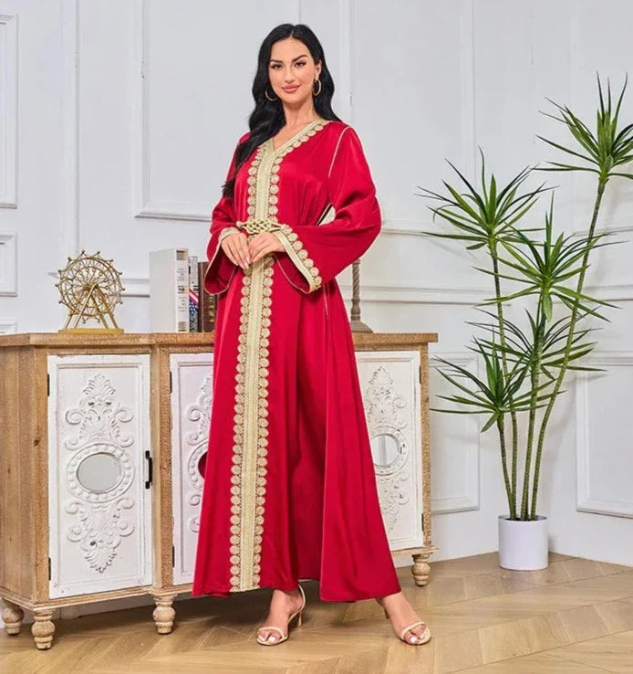Caftan Rouge Élégant