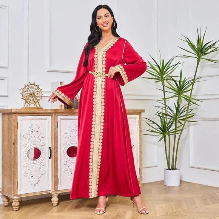 Caftan Rouge Élégant