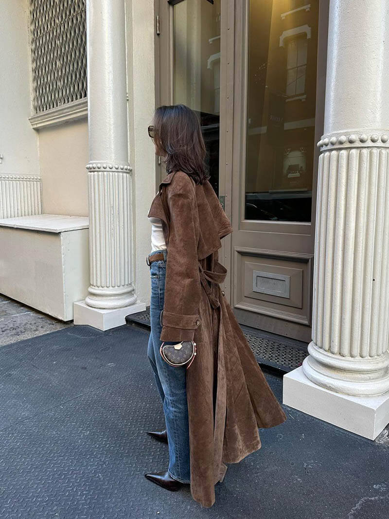 Trench en Daim a la Tendance