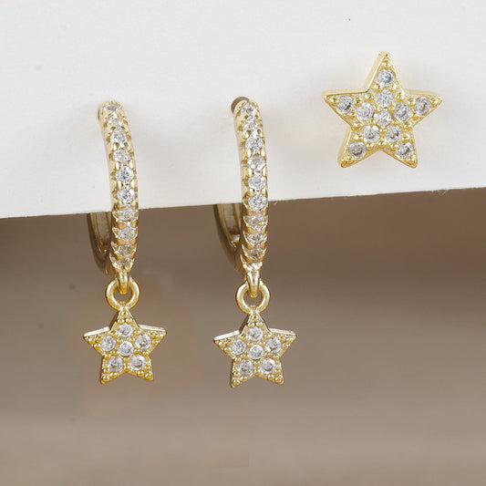 Clous d'Oreilles Étoiles Zircon