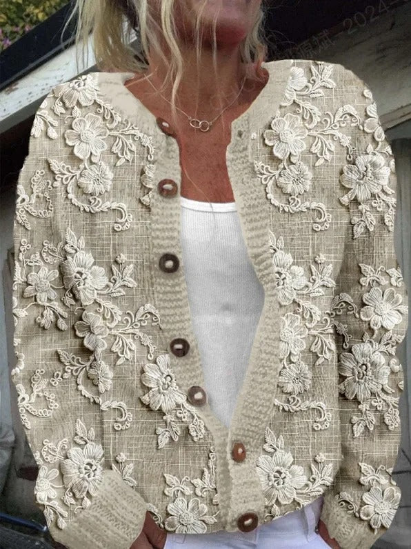 Cardigan Floral en Coton