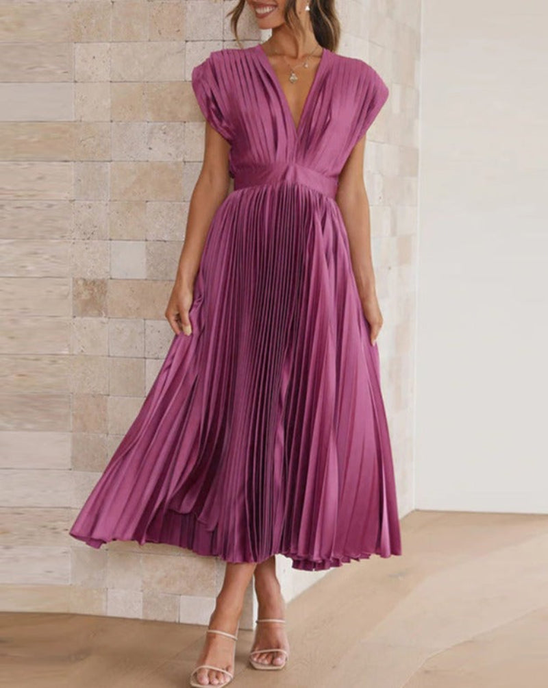 Robe Midi Plissée Élégante