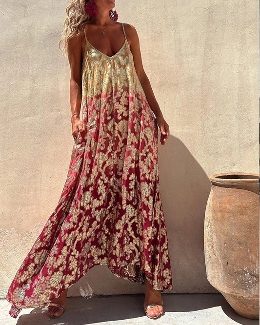 Robe Bohème Imprimée Élégante