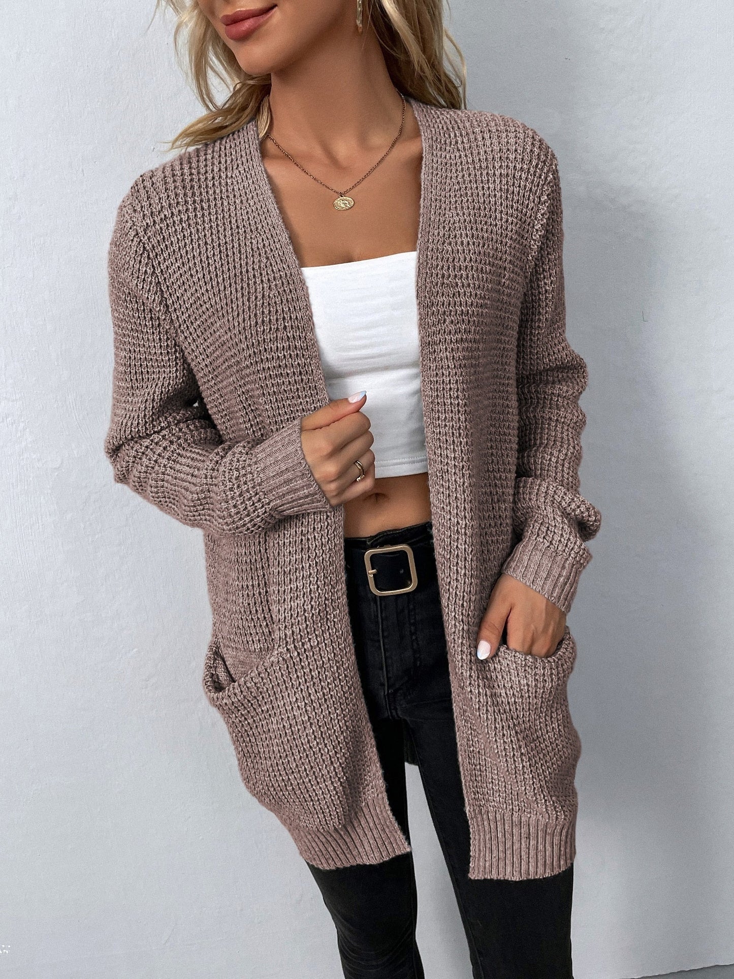 Cardigan Élégant En Maille Fine