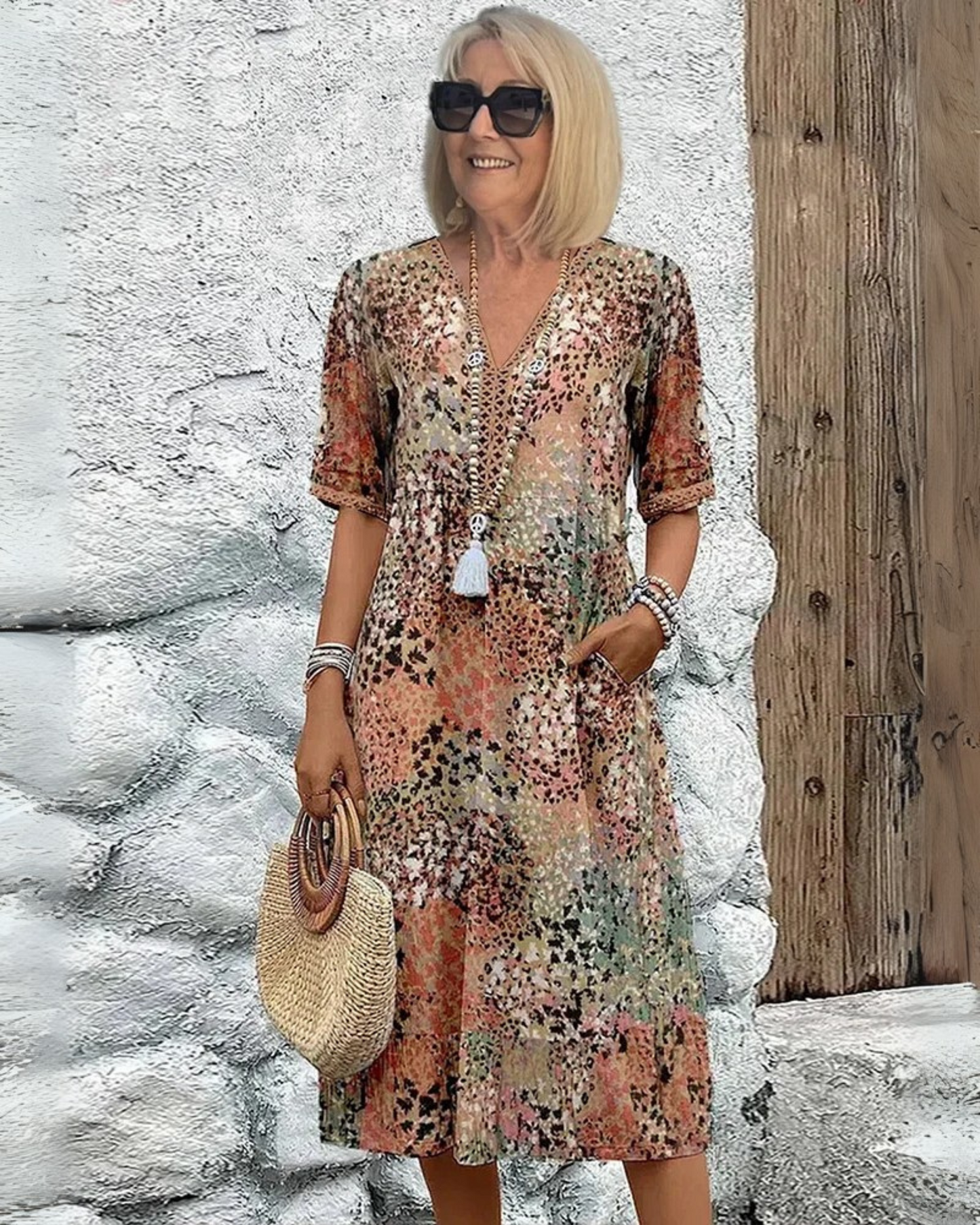 Robe Mi-Longue Colorée