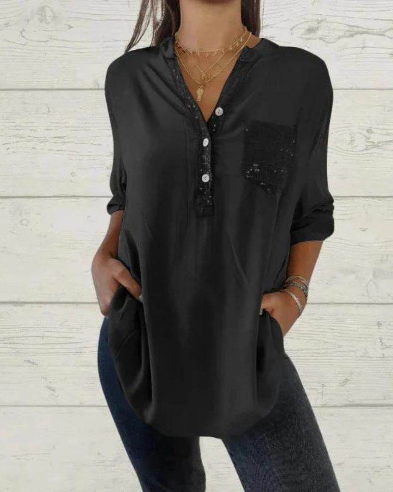 ELINE - CHEMISE ÉLÉGANTE À COL EN V