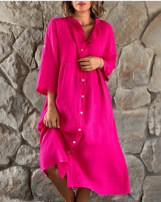 Robe Décontractée Coton Lin