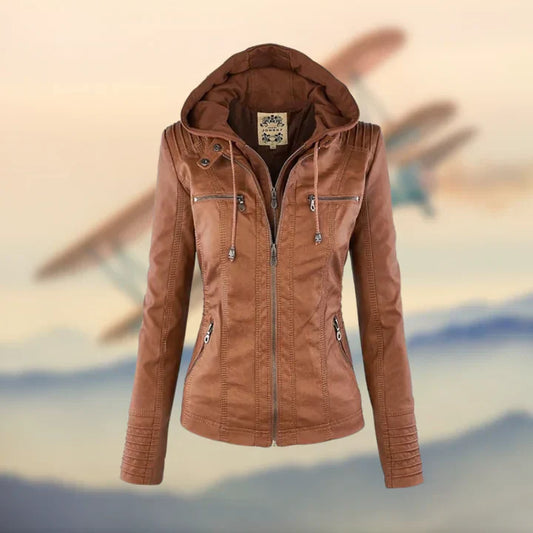 Veste Cuir Femme Capuche