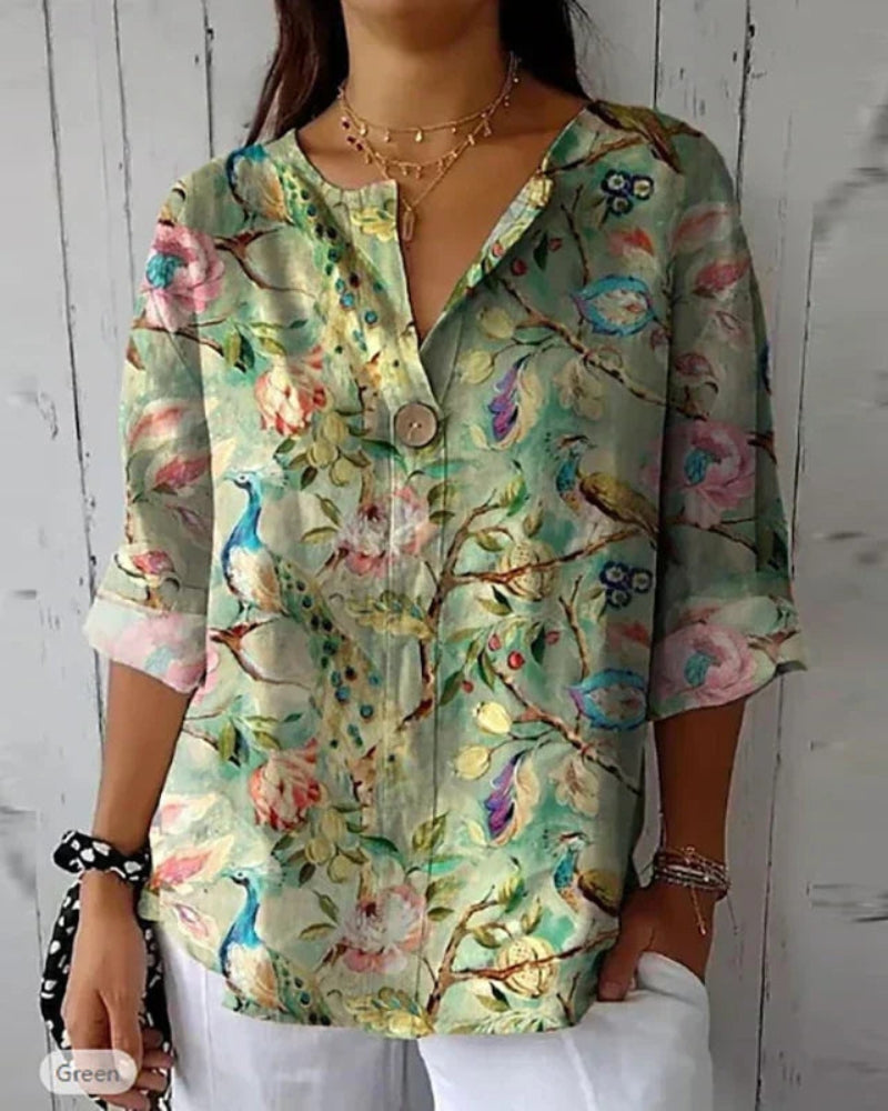 HELEINA - BLOUSE VINTAGE À FLEURS