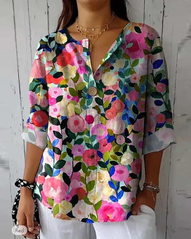 HELEINA - BLOUSE VINTAGE À FLEURS