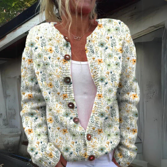 Cardigan Floral en Coton