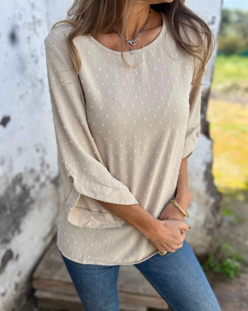 VARENA - BLOUSE CHIC EN CHIFFON JACQUARD