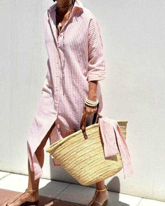 Robe Chemise Rayée Chic