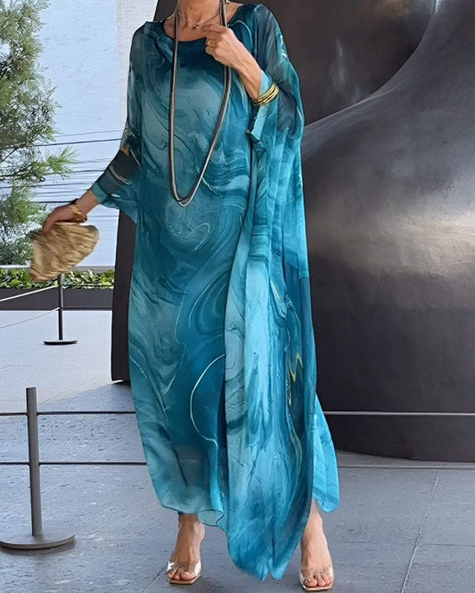 Robe Chiffon Élégante Turquoise