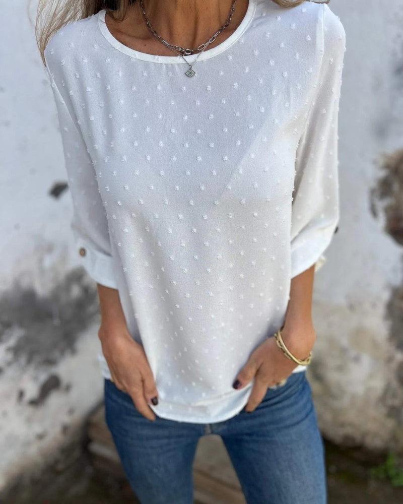 VARENA - BLOUSE CHIC EN CHIFFON JACQUARD