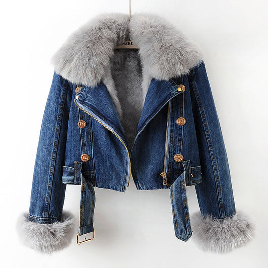 Veste Jean Fourrure Chic