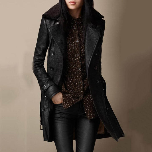 Manteau Cuir Élégant