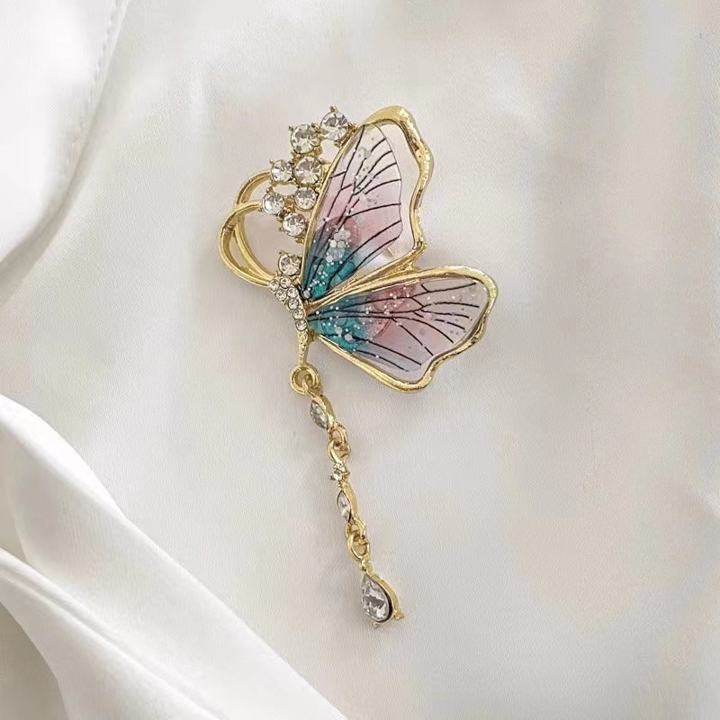 Broche Papillon avec Franges Élégantes