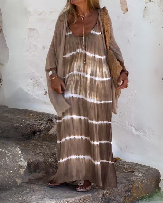 Robe longue boho tie-dye