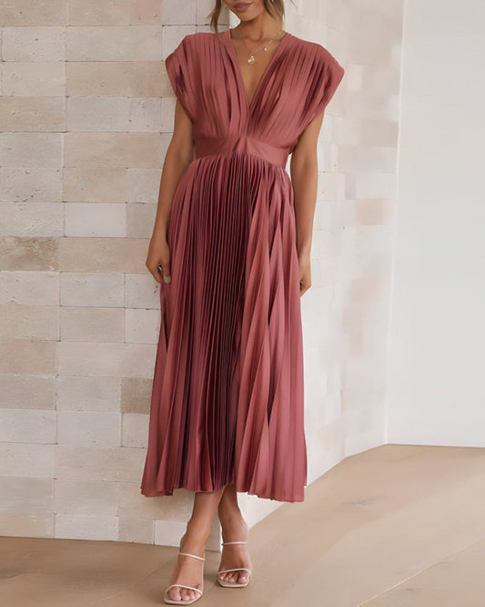 Robe Midi Plissée Élégante