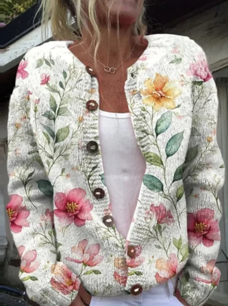 Cardigan En Coton À Imprimé Floral